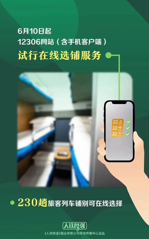 12306購(gòu)票新體驗(yàn) 今起230趟列車(chē)試行在線選上下鋪